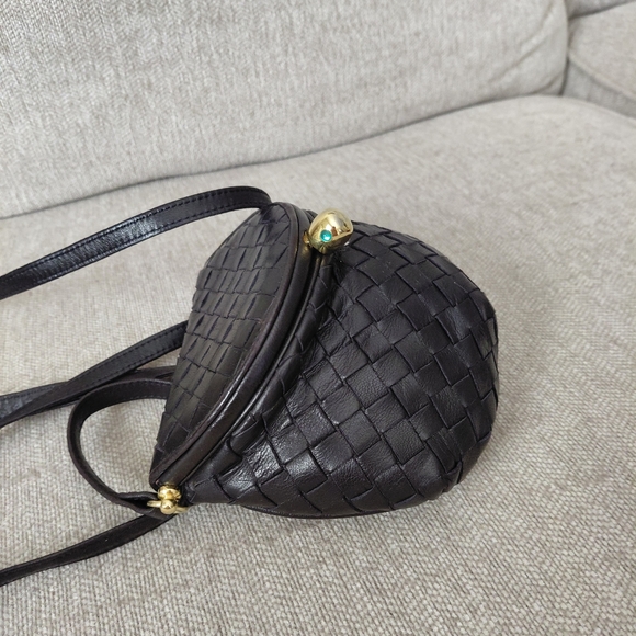 Elegant Black Woven Leather Small Bag, Pouch main image 11